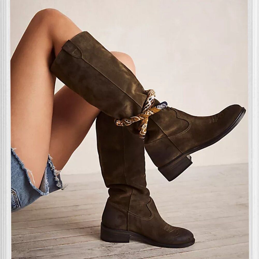 Free People Collection - Arya Riding Suede Tall Boots